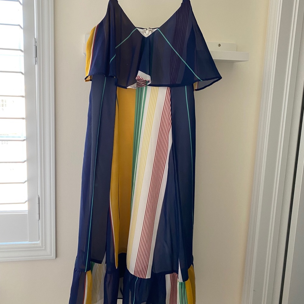 A Pea in the Pod striped maternity dress